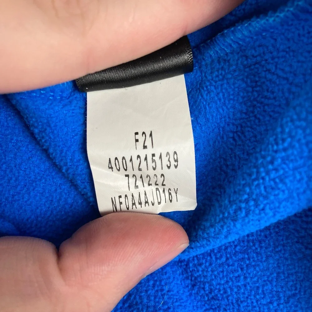 The North Face TKA Glacier Snap-Neck Pullover Mens L Blue Black Fleece Outdoors
